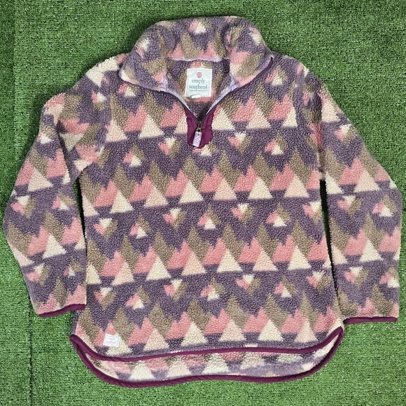 SIMPLY SOUTHERN | Y NECK PLUSH SHERPA QUARTER ZIP PULL OVER - Picture 3 of 11